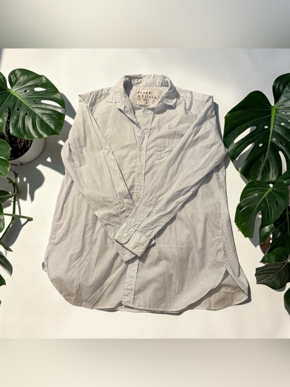 Frank & Eileen Joedy Striped Cotton Boyfriend Shirt